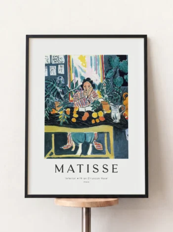 26103 matisse interior with an etruscan vase siyah tablo 1.webp