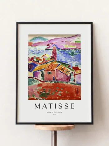 26110 matisse view at collioure siyah tablo 1.webp