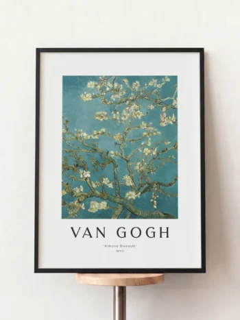 26111 van gogh almond blossom siyah tablo 1.webp