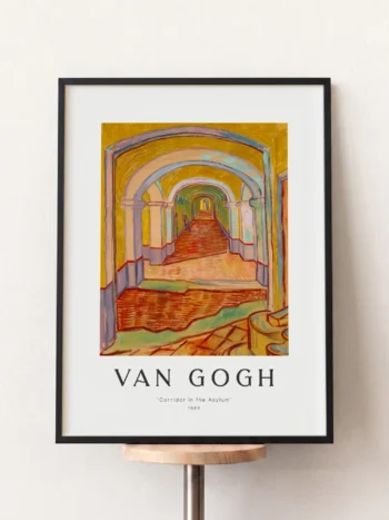 26112 van gogh corridor in the asylum siyah tablo 1.webp